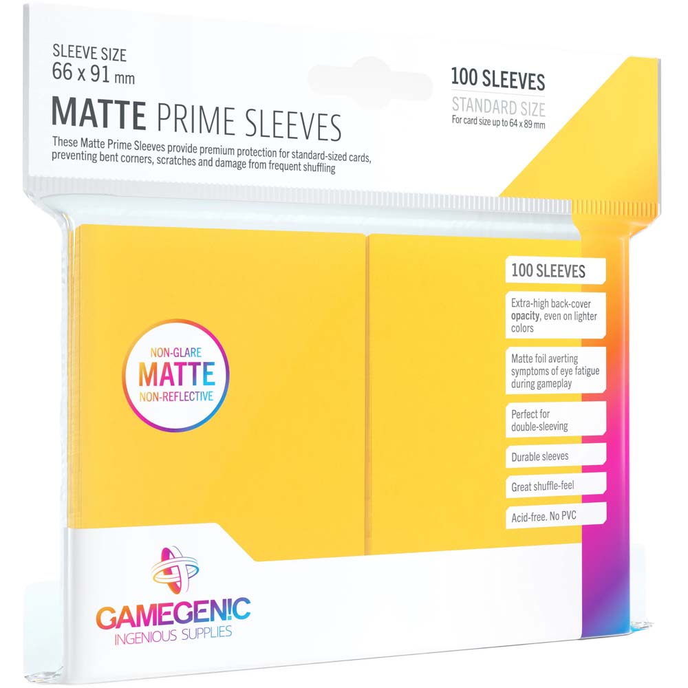 Gamegenic - Matte Prime Sleeves Yellow (100 Sleeves) Gamegenic - Matte Prime Sleeves Yellow (100 Sleeves)